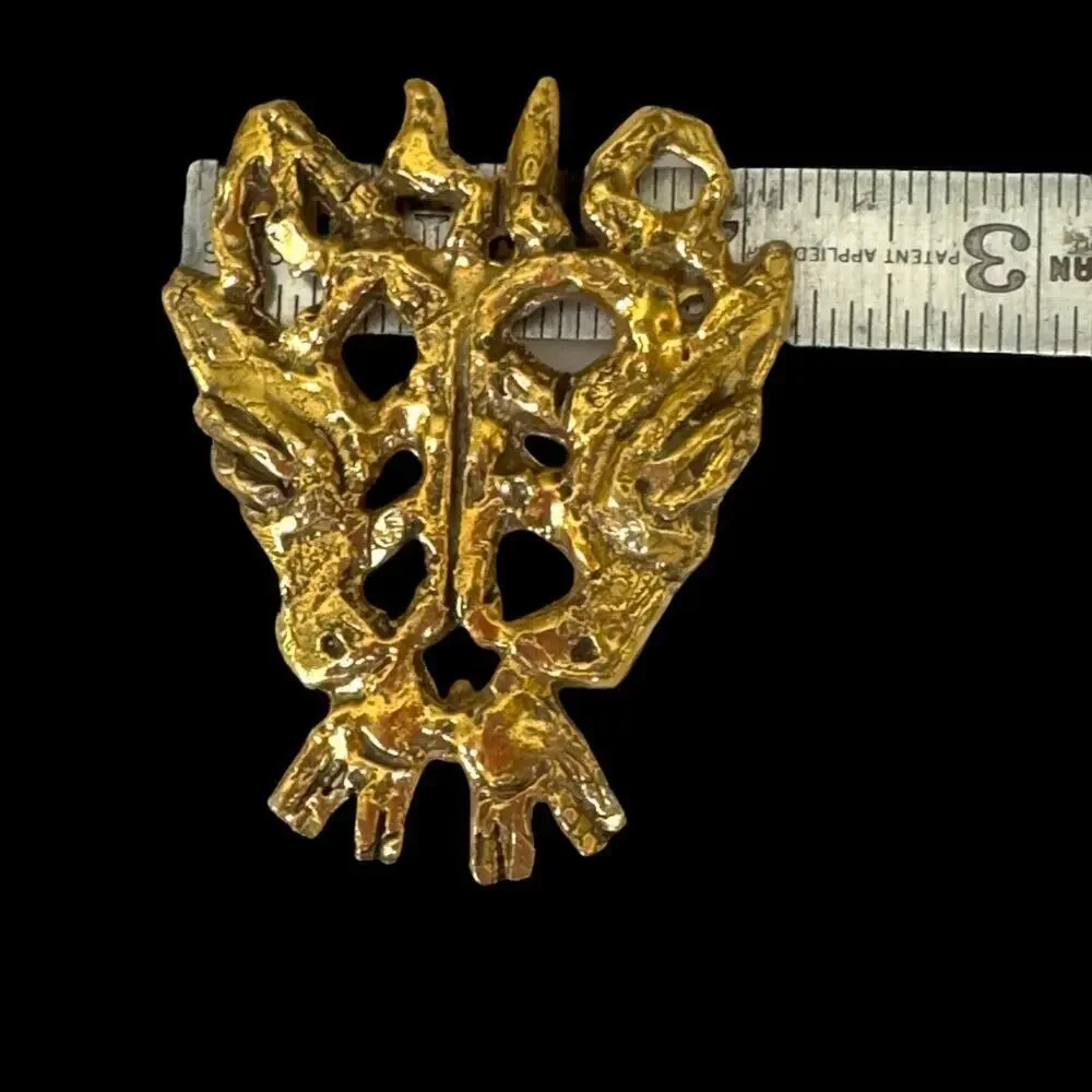 Vintage Judaica Dove Brooch Signed Jacques Lipchitz Brutalist Pendant MCM